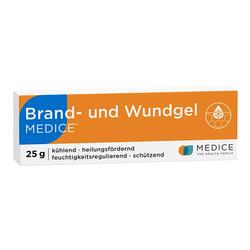 Eine Packung Brand- und Wundgel mit heilender und kühlender Wirkung.