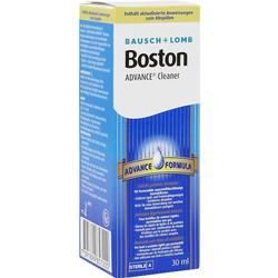 Verpackung einer 30 ml Flasche Kontaktlinsenreiniger der Marke Bausch + Lomb.